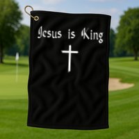 Jesus Is King Subtle Christian Minimalist Religious Golf Towel