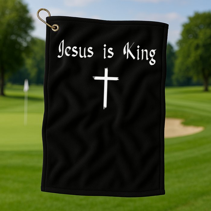 Jesus Is King Subtle Christian Minimalist Religious Golf Towel