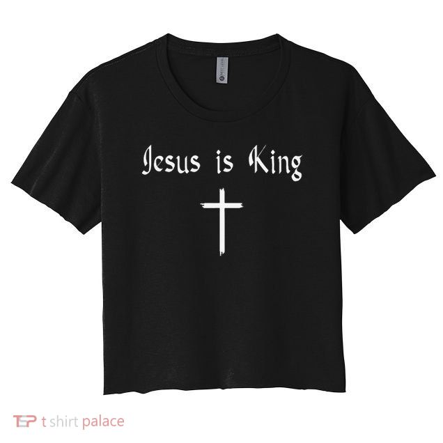 Jesus Is King Subtle Christian Minimalist Religious Crop Top