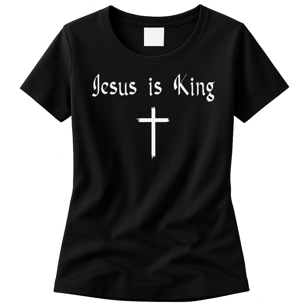 Jesus Is King Subtle Christian Minimalist Religious Womens T-Shirt