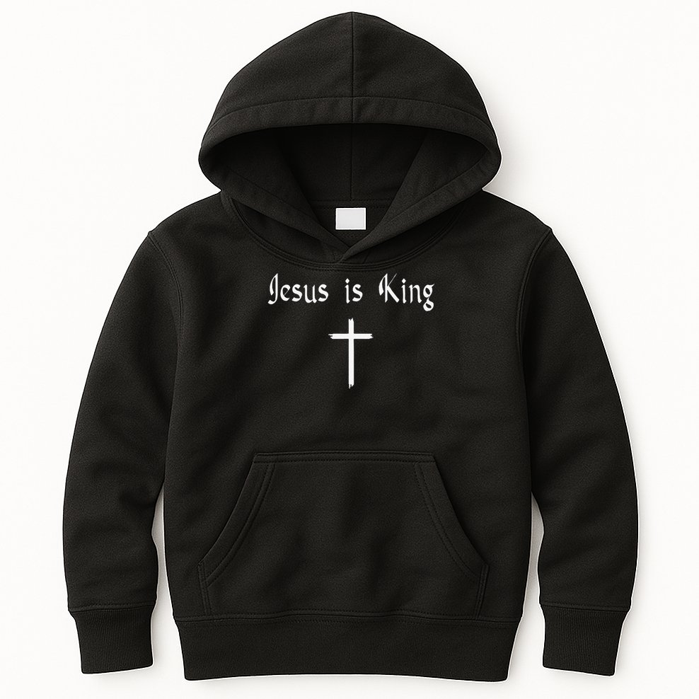 Jesus Is King Subtle Christian Minimalist Religious Kids Hoodie