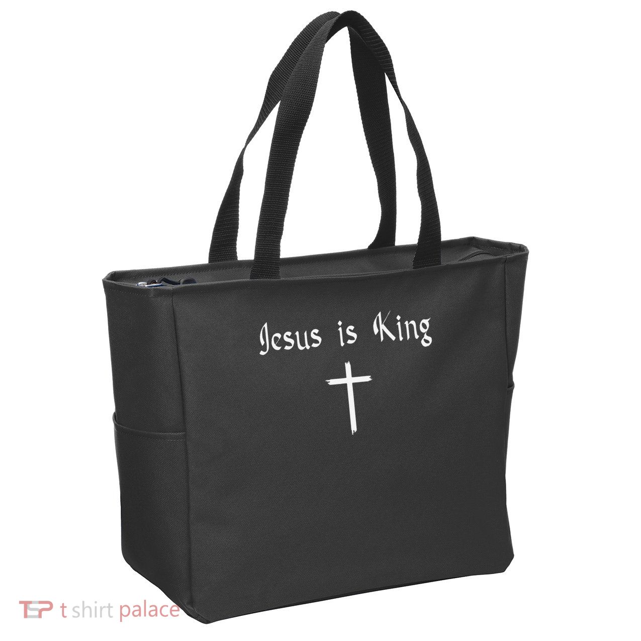 Jesus Is King Subtle Christian Minimalist Religious Zip Tote Bag
