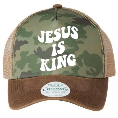Jesus Is King Groovy Retro Christianity Legacy Tie Dye Trucker Hat