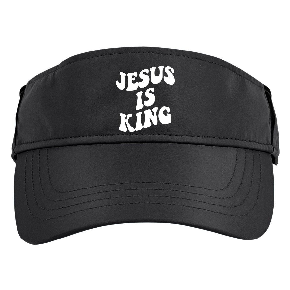 Jesus Is King Groovy Retro Christianity Adult Drive Performance Visor