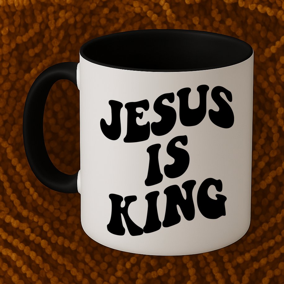 Jesus Is King Groovy Retro Christianity Mug