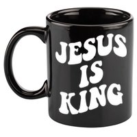 Jesus Is King Groovy Retro Christianity 11oz C Handle Ceramic Mug