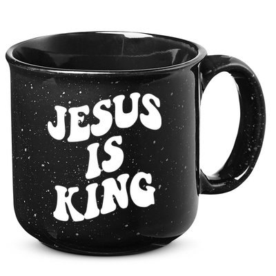 Jesus Is King Groovy Retro Christianity 15oz Campfire Ceramic Mug