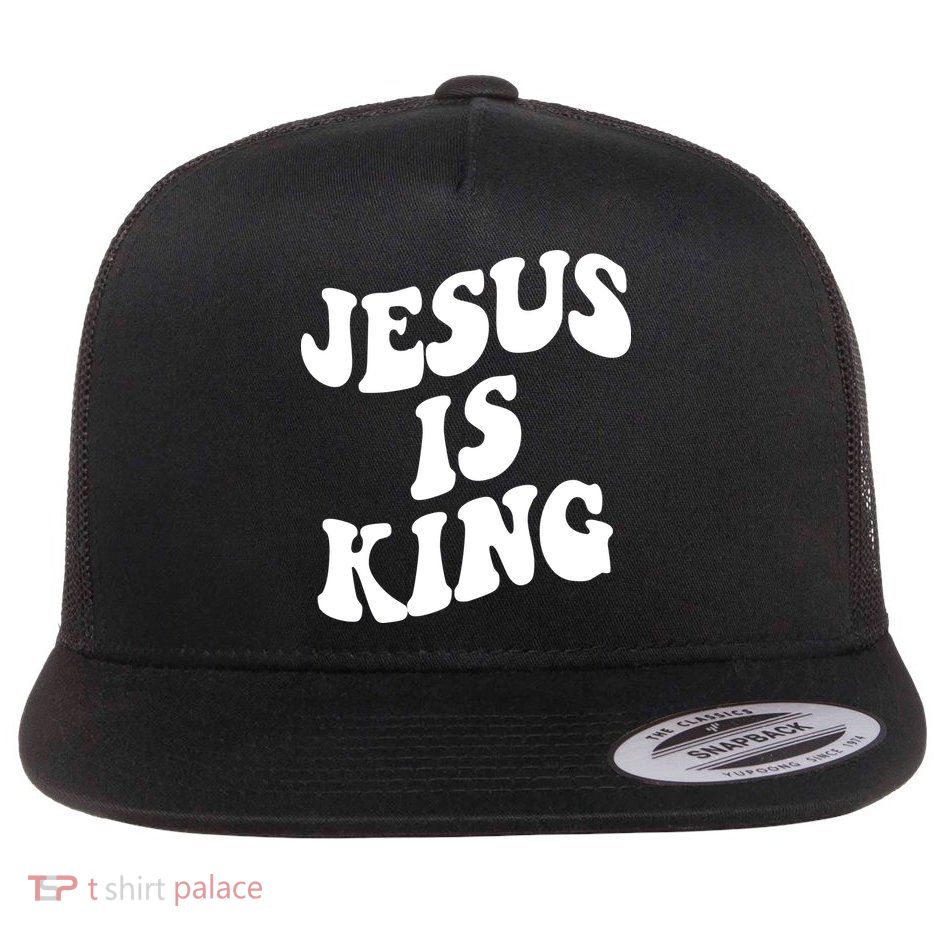 Jesus Is King Groovy Retro Christianity Flatbill Hat