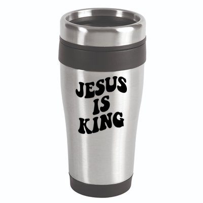 Jesus Is King Groovy Retro Christianity 16oz Travel Tumbler