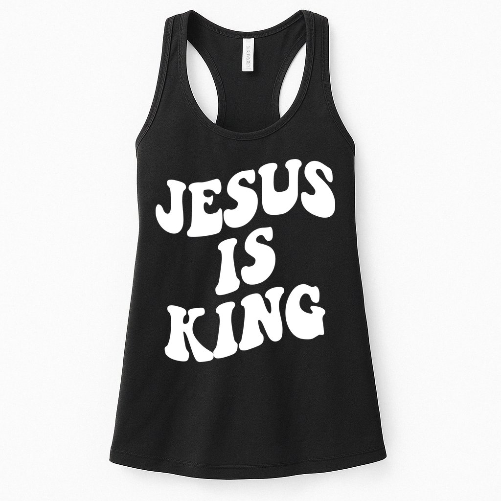 Jesus Is King Groovy Retro Christianity Womens Tank Top
