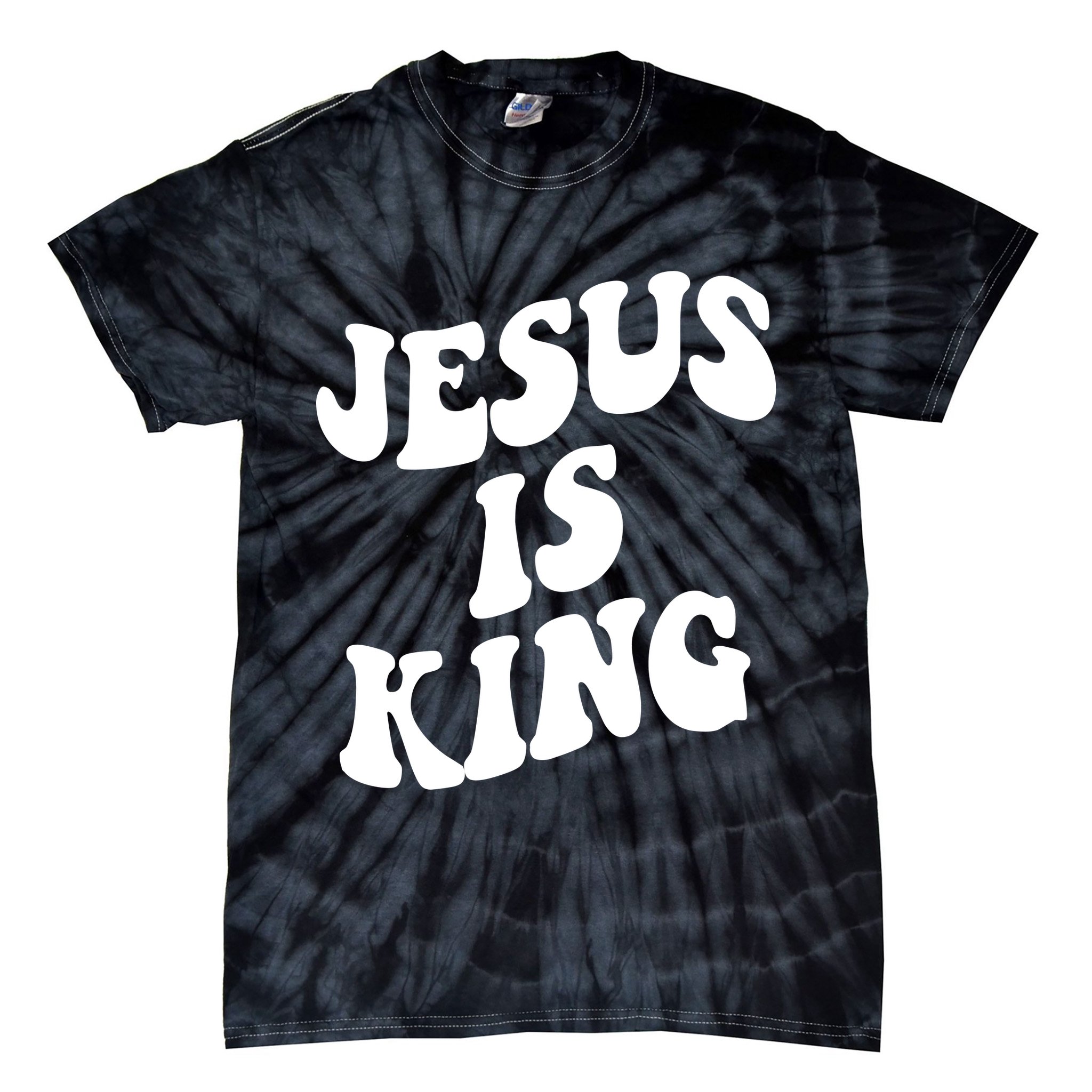 Jesus Is King Groovy Retro Christianity Tie-Dye T-Shirt