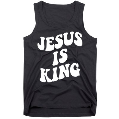 Jesus Is King Groovy Retro Christianity Tank Top