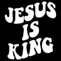 Jesus Is King Groovy Retro Christianity Women's V-Neck T-Shirt