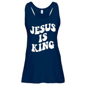 Jesus Is King Groovy Retro Christianity Ladies Essential Flowy Tank