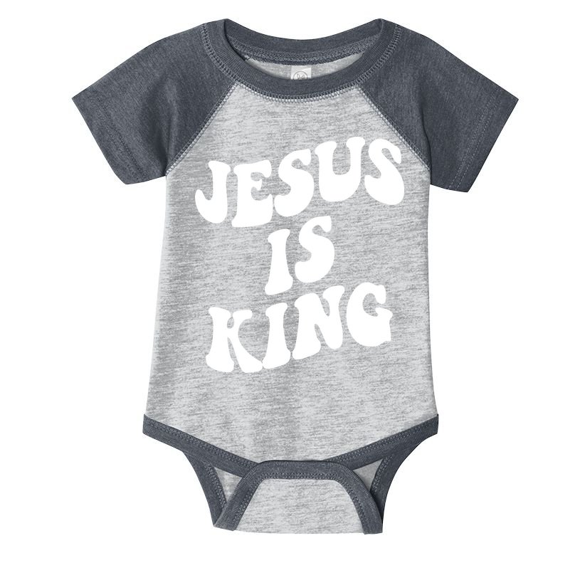 Jesus Is King Groovy Retro Christianity Infant Baby Jersey Bodysuit