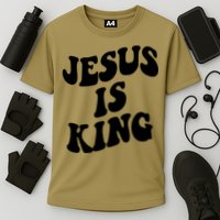 Jesus Is King Groovy Retro Christianity Performance Shirt