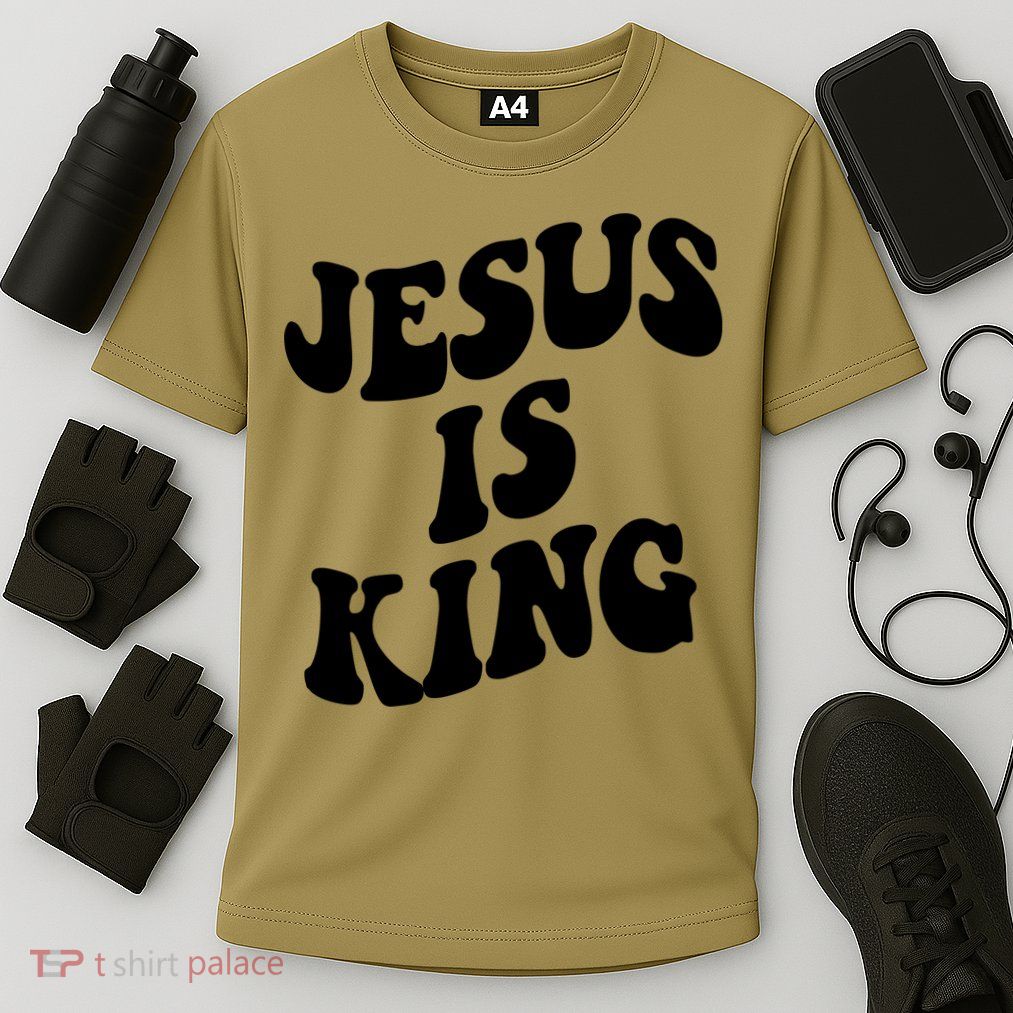 Jesus Is King Groovy Retro Christianity Performance Shirt