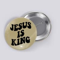 Jesus Is King Groovy Retro Christianity Button