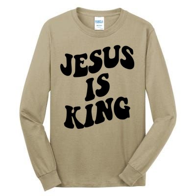 Jesus Is King Groovy Retro Christianity Tall Long Sleeve T-Shirt