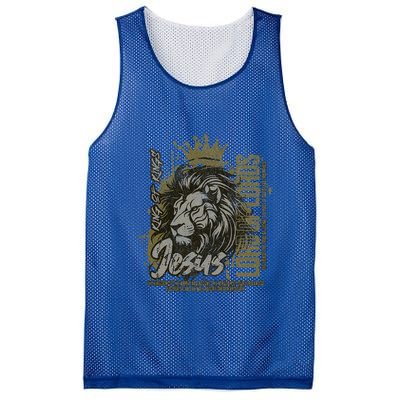 Jesus Is King Of Kings Jesus Lion Of Judah Christian Lion Mesh Reversible Basketball Jersey Tank