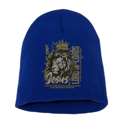 Jesus Is King Of Kings Jesus Lion Of Judah Christian Lion Short Acrylic Beanie