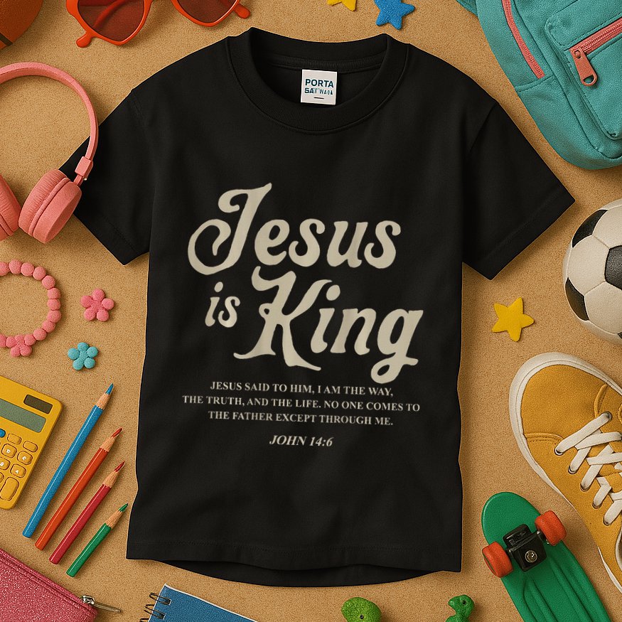 Jesus Is King John 146 Costume Jesus Christian Kids T-Shirt