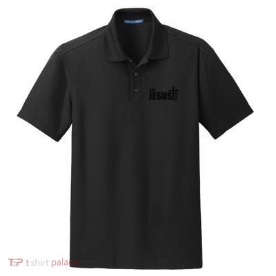Jesus is King Bible Verse Rev Dry Zone Grid Polo