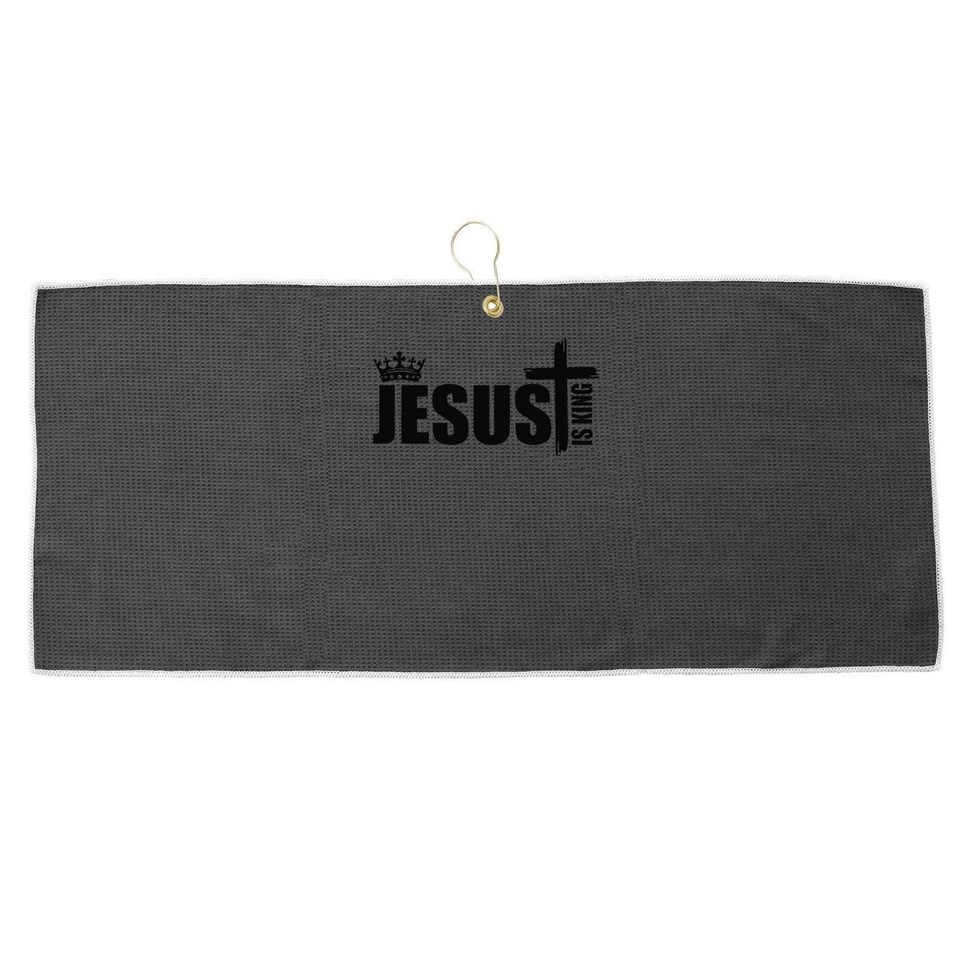 Jesus is King Bible Verse Rev Large Microfiber Waffle Golf Towel