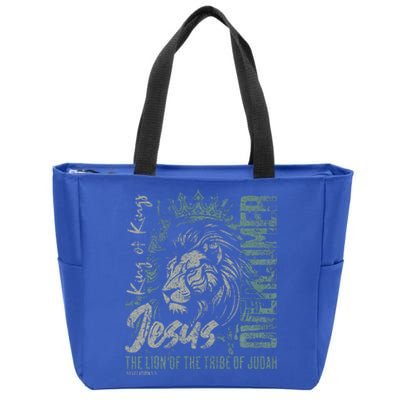 Jesus Is King Lion Of Judah Bible Faith Zip Tote Bag