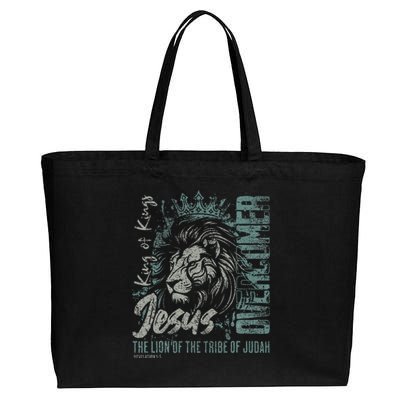 Jesus Is King Lion Of Judah Bible Faith Cotton Canvas Jumbo Tote