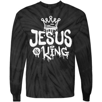 Jesus Is King Faith Religion Christian Spirituality Tie-Dye Long Sleeve Shirt