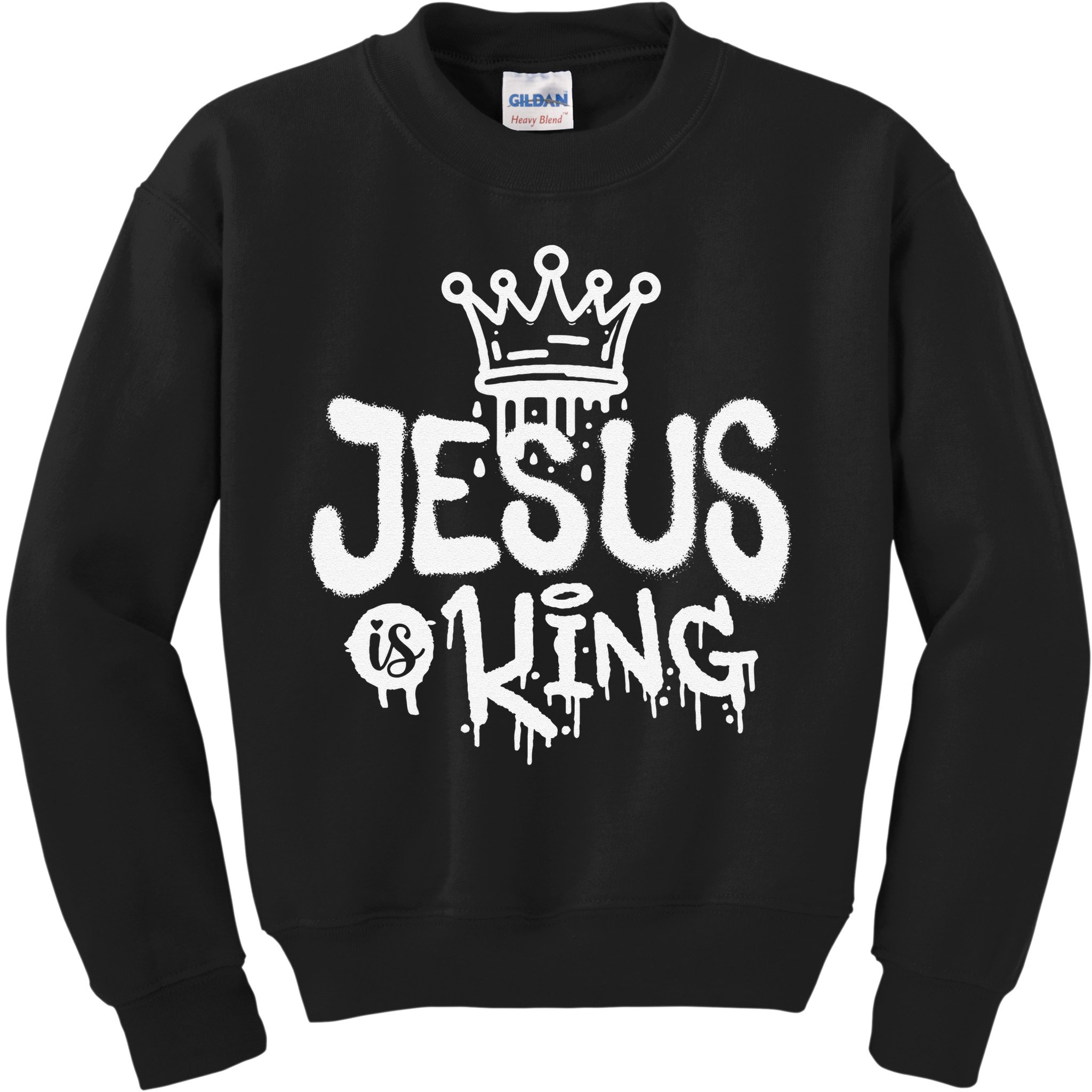 Jesus Is King Faith Religion Christian Spirituality Kids Sweatshirt