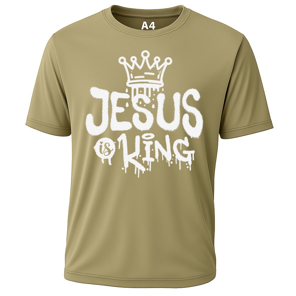 Jesus Is King Faith Religion Christian Spirituality Cooling Performance Crew T-Shirt