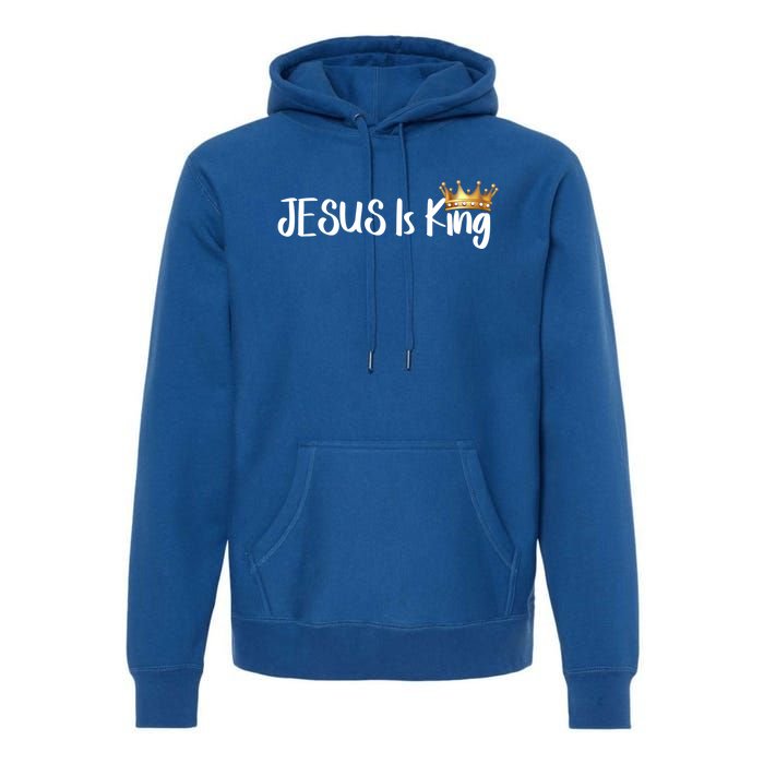 Jesus Is King Gift Religious Christian Merch Gift Premium Hoodie