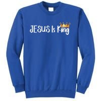 Jesus Is King Gift Religious Christian Merch Gift Tall Sweatshirt