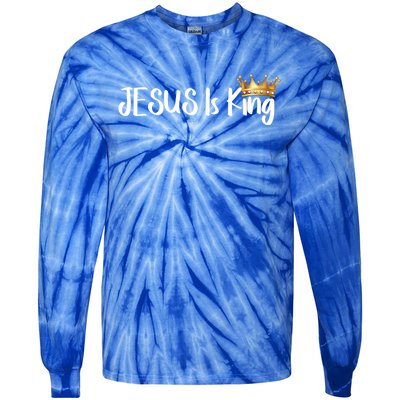 Jesus Is King Gift Religious Christian Merch Gift Tie-Dye Long Sleeve Shirt