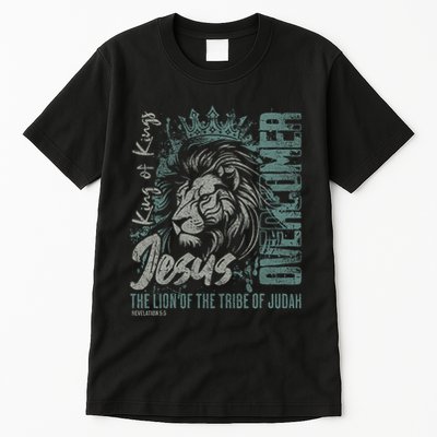 Jesus Is King Lion Of Judah Bible Faith Graphic Christian Tall T-Shirt