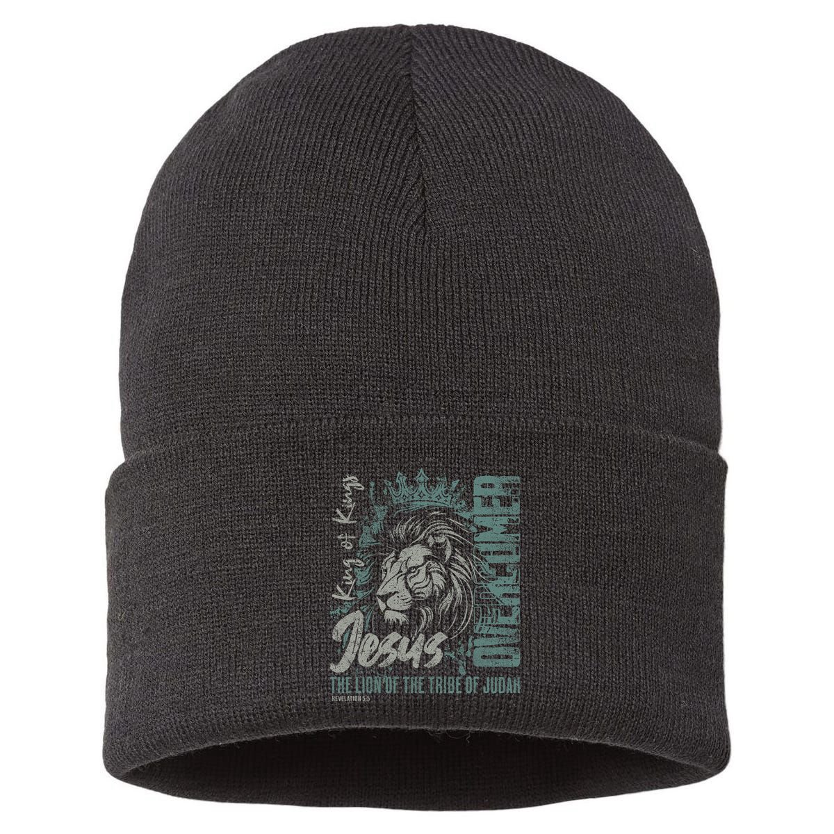 Jesus Is King Lion Of Judah Bible Faith Graphic Christian Sustainable Knit Beanie