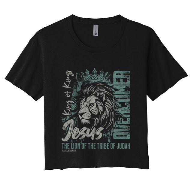 Jesus Is King Lion Of Judah Bible Faith Graphic Christian Crop Top