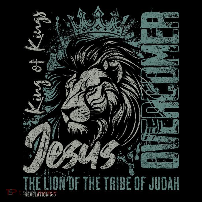 Jesus Is King Lion Of Judah Bible Faith Graphic Christian Women's V-Neck T-Shirt