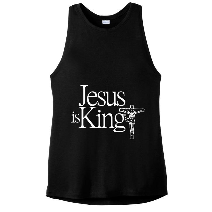 Jesus Is King Ladies PosiCharge Tri-Blend Wicking Tank
