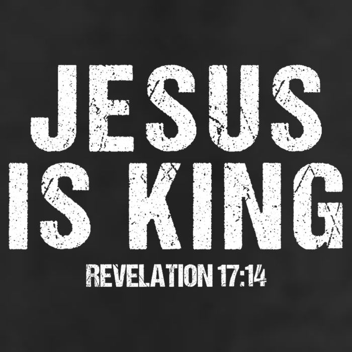 Jesus Is King Bible Scripture Quote Christian 7 Panel Mesh Trucker Snapback Hat