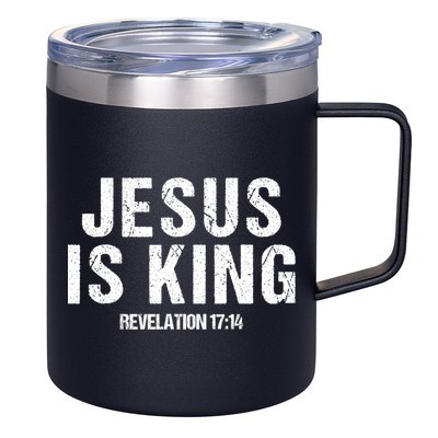 Jesus Is King Bible Scripture Quote Christian 12oz Stainless Steel Coffee Mug