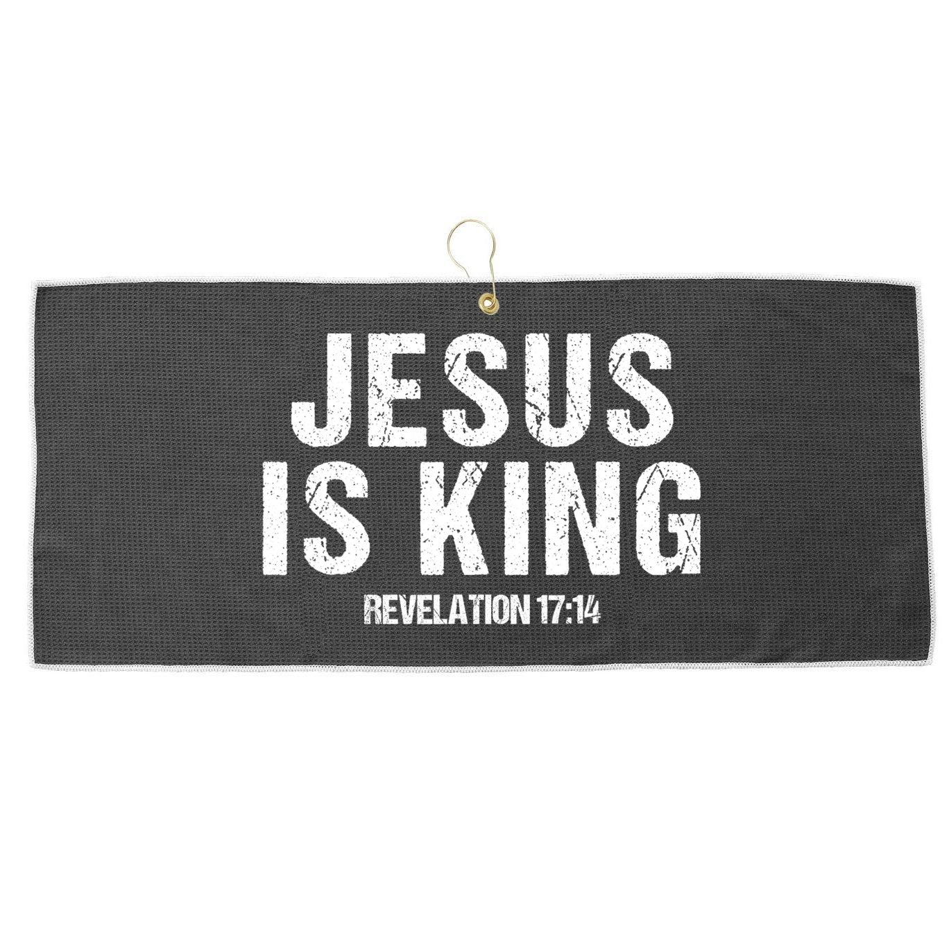 Jesus Is King Bible Scripture Quote Christian Large Microfiber Waffle Golf Towel