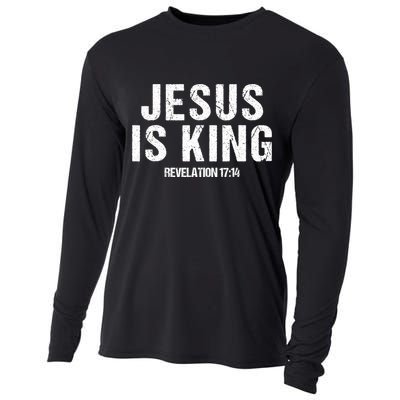 Jesus Is King Bible Scripture Quote Christian Cooling Performance Long Sleeve Crew
