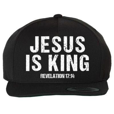 Jesus Is King Bible Scripture Quote Christian Wool Snapback Cap