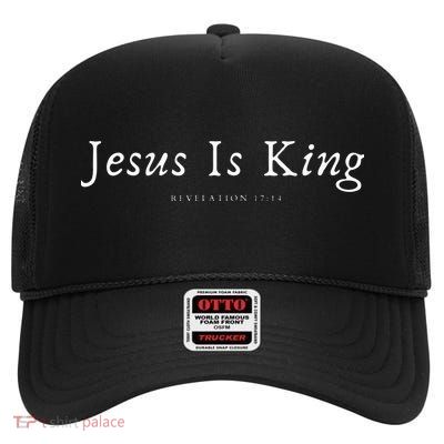 Jesus is King High Crown Mesh Back Trucker Hat