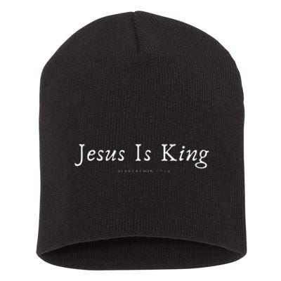 Jesus is King Short Acrylic Beanie