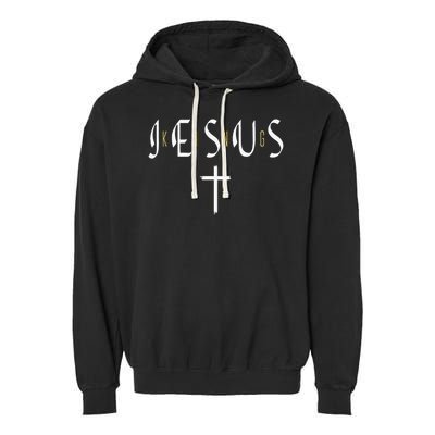 Jesus Is King Subtle Christian Minimalist Religious Garment-Dyed Fleece Hoodie