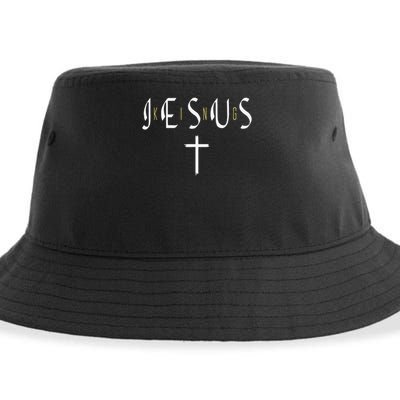 Jesus Is King Subtle Christian Minimalist Religious Sustainable Bucket Hat